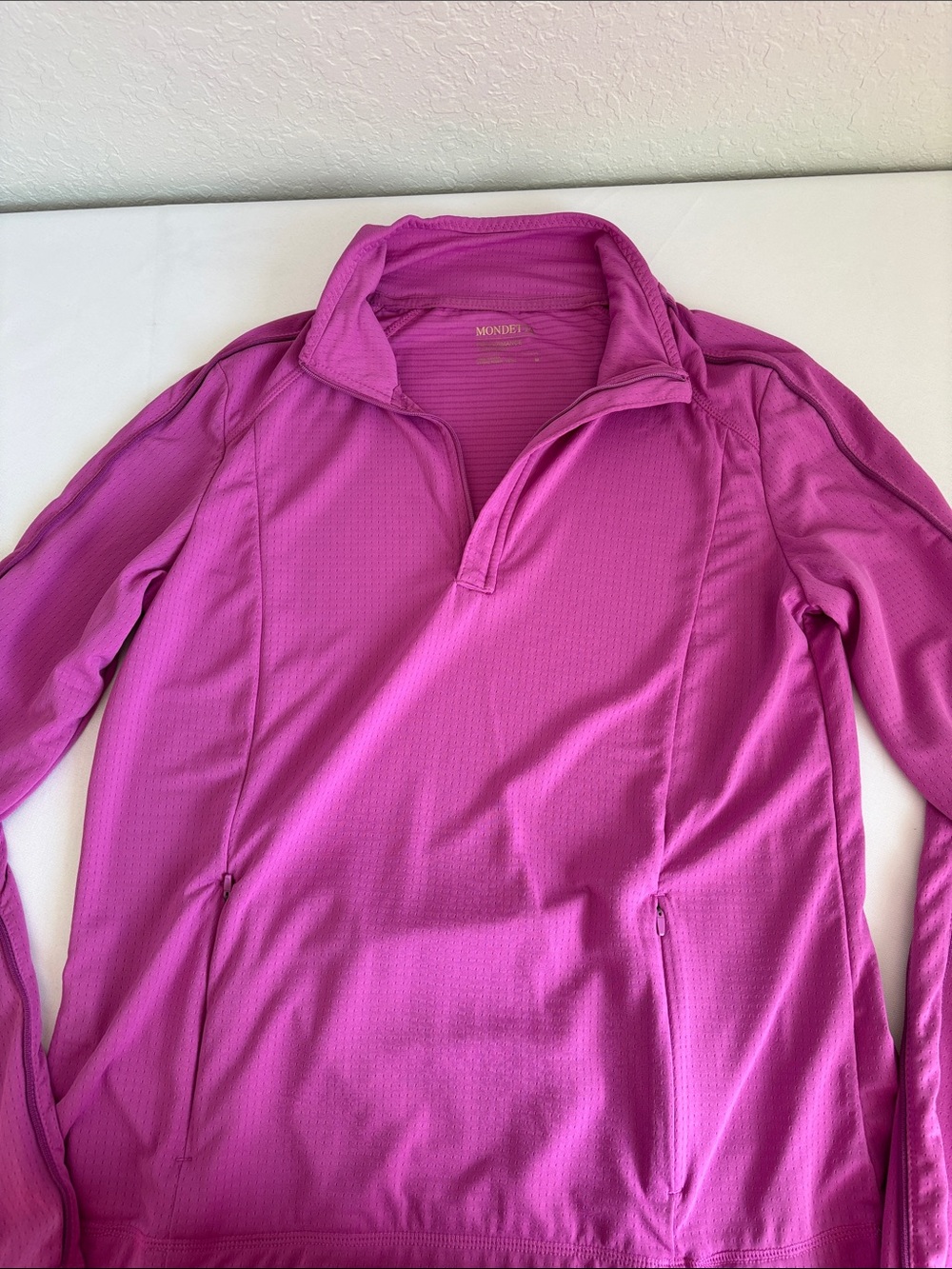 Mondetta Magenta Quarter-Zip V-Neck Pullover